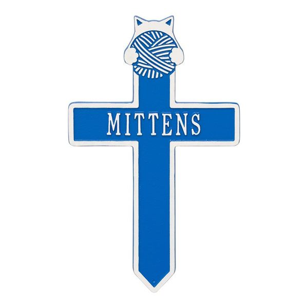 Kitten And Cross Pet Blue Dedication Plaque